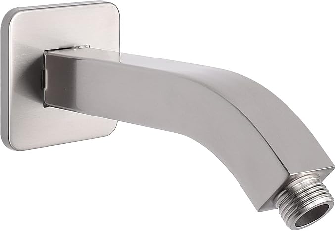 HarJue Shower Arm with Flange and Teflon Tape, Wall Mounted Square Shower Pipe by HOME