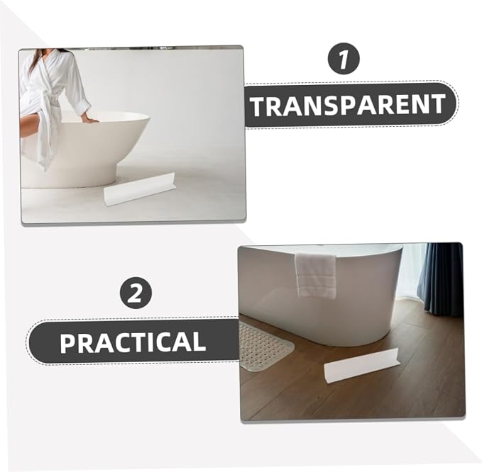 STOBAZA 2pcs Clear Bathtub Shower Splash Water Barrier - Image 3