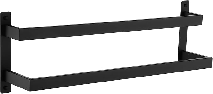 KOKOSIRI Towel Bars Black Bath Towel Holders 20 Inches Bathroom 2-Tiers Ladder by KOKOSIRI
