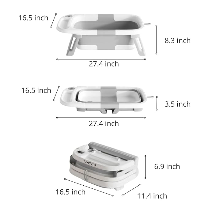 VASTIO™ 6-in-1 Collapsible Baby Bathtub Set – Foldable Baby Bath Tub - Image 8