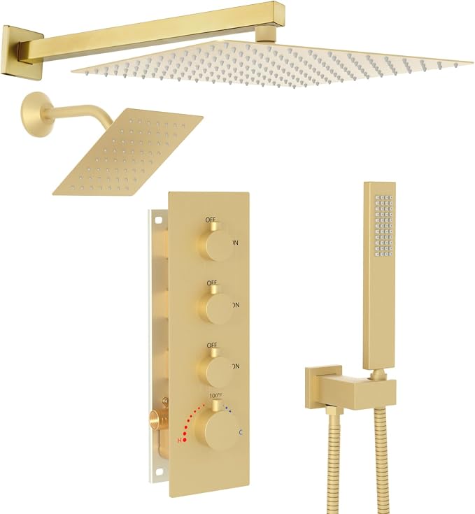 Enga Thermostatic Dual Shower System, All Functions Use Together & Volume by Enga