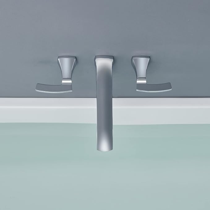 Tub Faucet Wall Mount Tub Filler Chrome High Flow Long Spout Reach Roman - Image 6