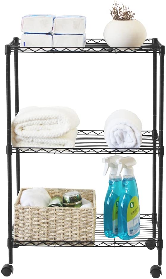 3 Tier Storage Racks Shelving, Heavy Steel Pantry Shelves, Adjustable Wire - Image 5