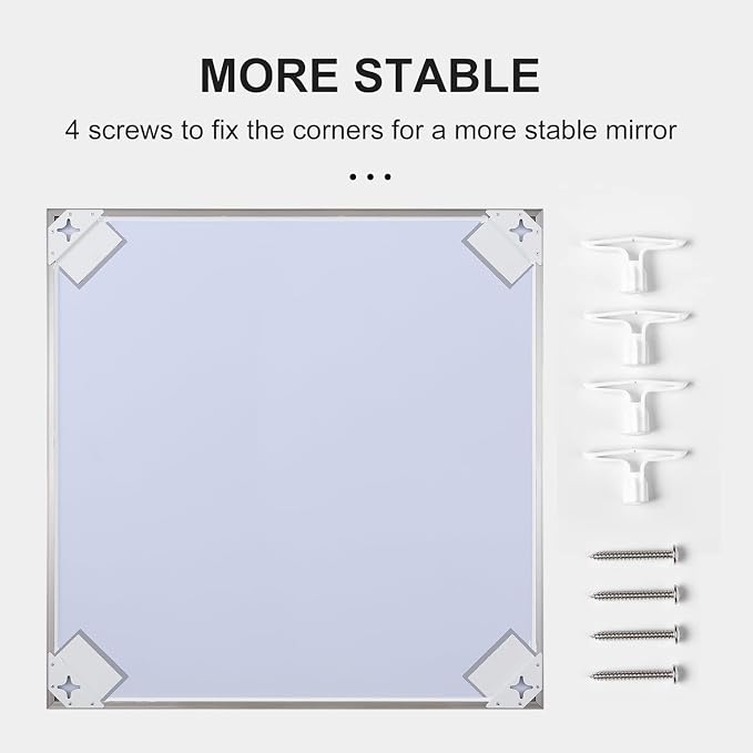 26x36 Inch Silver Bathroom Mirror - Image 7