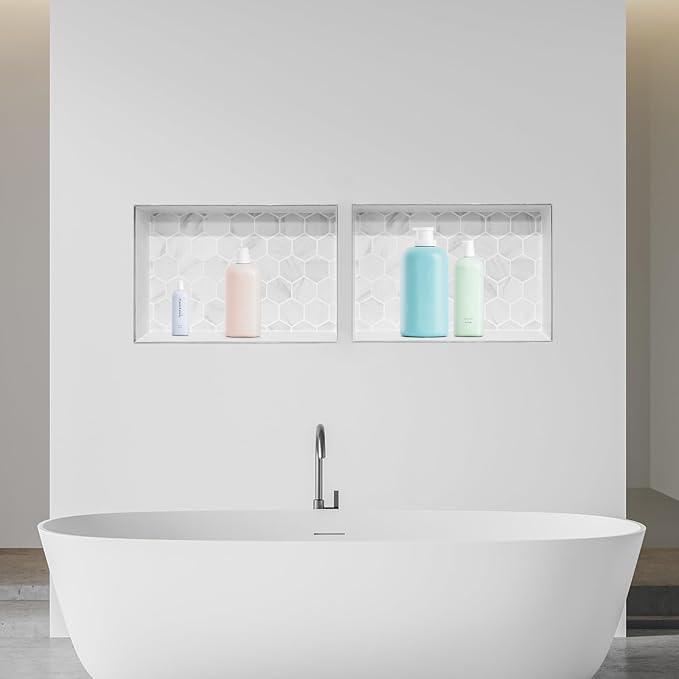 VEVOR Shower Niche, 16 x 24 inch + 16 x 24 inch Recessed Wall Niche - Image 2