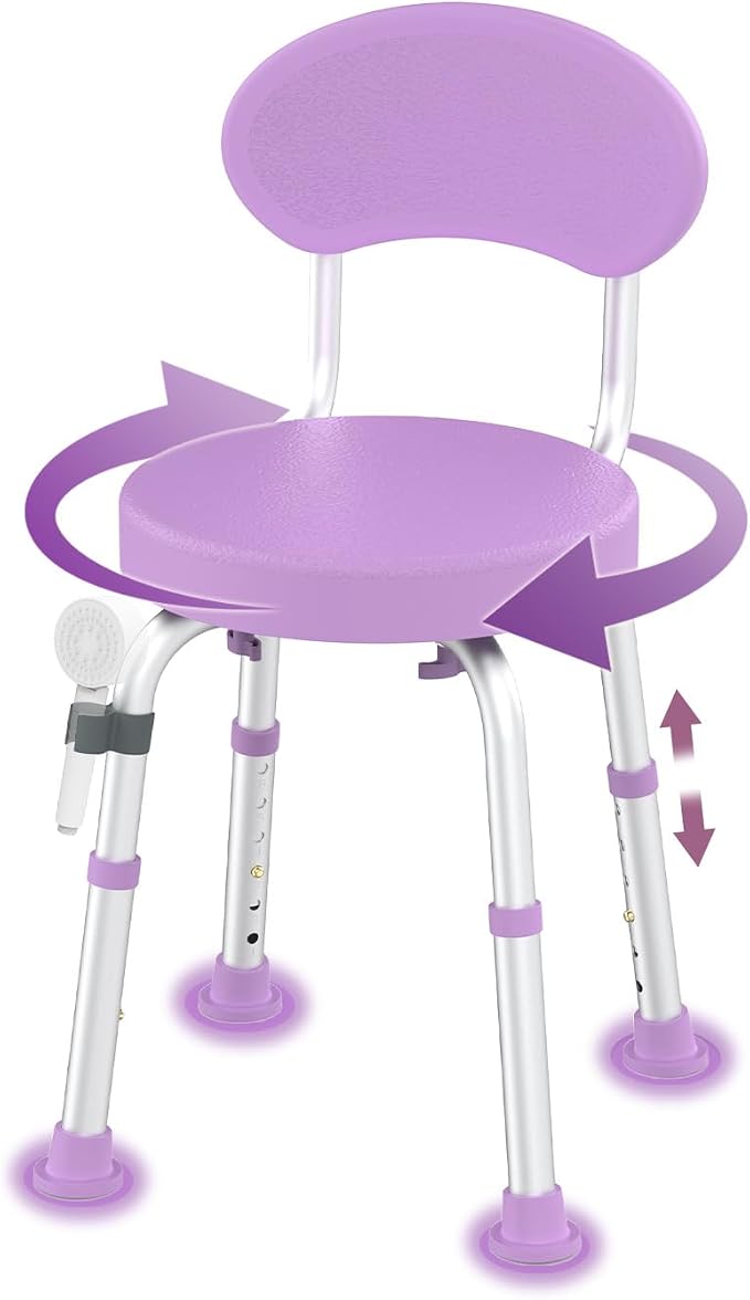 Swivel Shower Chair, 360° Non-Slip Shower Seat by FVZZIN