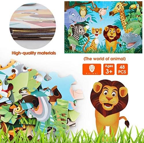 Jumbo Floor Puzzle for Kids Animal Jigsaw Large Puzzles 48 Piece Ages 3-6 for - Image 5