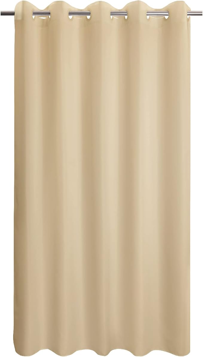 River Dream Extra Long No Hook Beige Shower Curtain or Liner by RiverDream