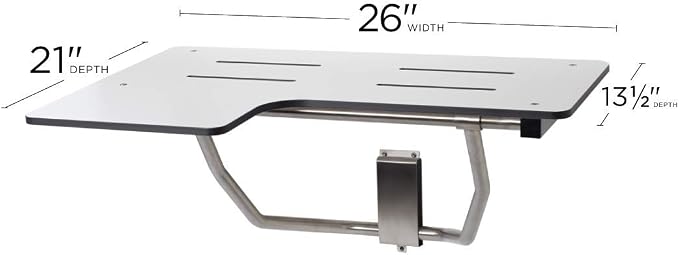 Seachrome 26" x 22.5" Lift-Assist ADA L-Shaped Reversible Bathroom Shower Bath - Image 2
