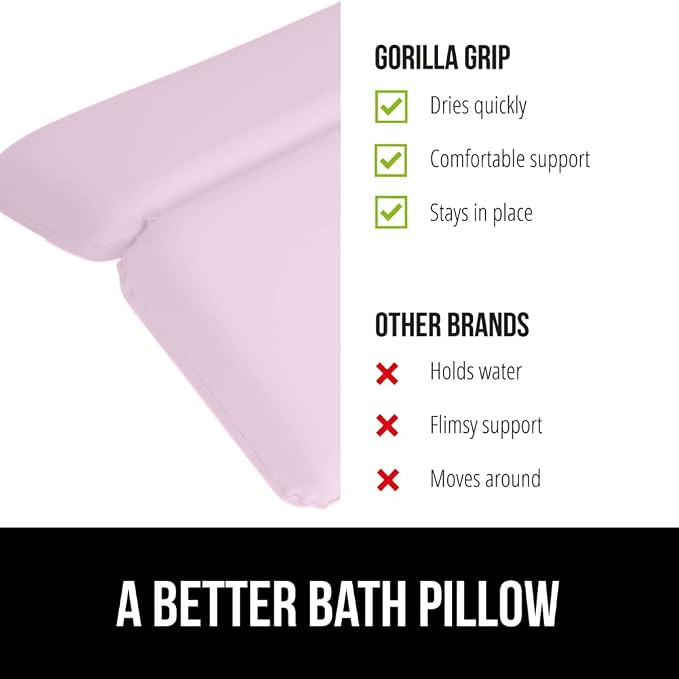 GORILLA GRIP Bath Pillow for Tub, Improved Suction Cups, Luxury Bathtub Pillows - Image 7
