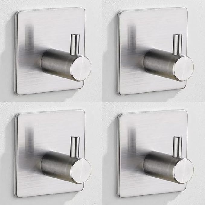 Adhesive Hooks Heavy Duty Wall Hooks Waterproof Stainless Steel Hooks by ISEEUSEE