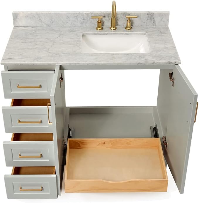 ARIEL Taylor 43 Inch Grey Bathroom Vanity - Image 3