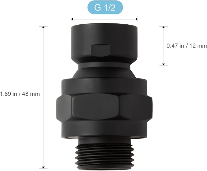 OFFO Shower Head Swivel Ball Adapter, All Metal Adjustable Shower Arm Extension - Image 6