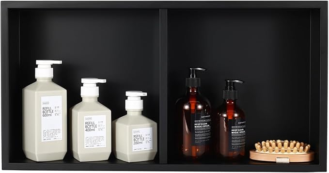No Tile Needed Shower Niche for Bathroom Storage, Recessed Wall Niche, Double - Image 9