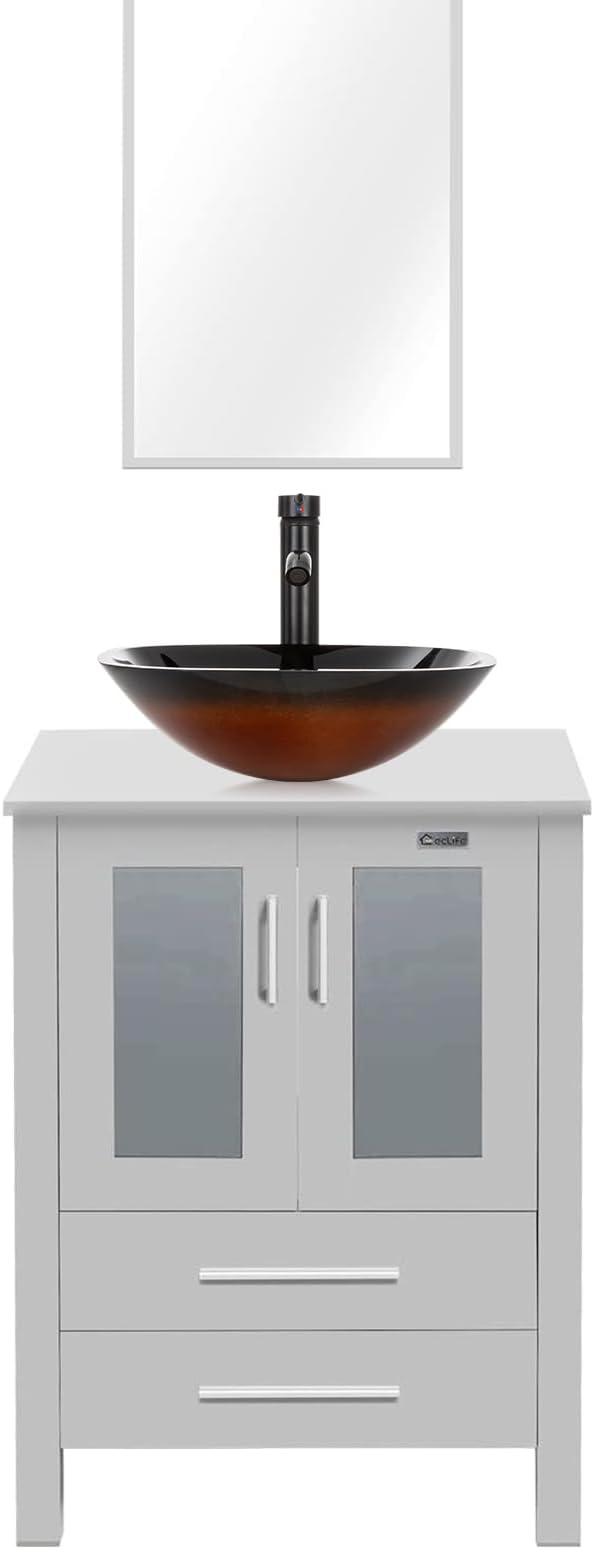eclife 24" Modern Bathroom Vanity Sink Combo Freestanding Cabinet by eclife