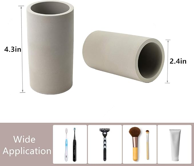 2 Pack Toothbrush Holder Set Diatomite Toothbrush Cup, Water Absorption Fast - Image 3