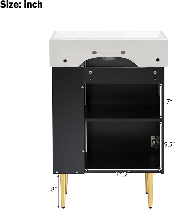 Merax 21.6 Inch Small Bathroom Vanity Sink Combo, Freestanding Bathroom Cabinet - Image 9