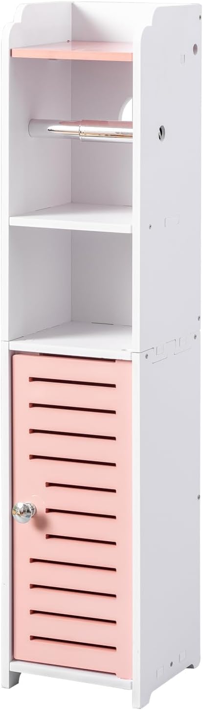 AOJEZOR Toilet Paper Holder Stand: Small Bathroom Storage Cabinet - Image 6