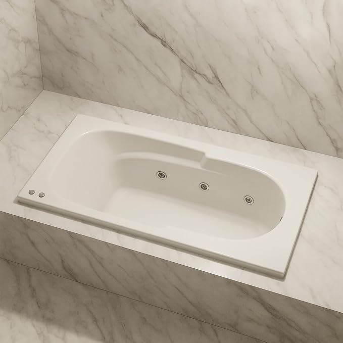 Carver Tubs - AR6032 - Modern Acrylic Fiberglass Whirlpool Tub Water Massage - Image 2