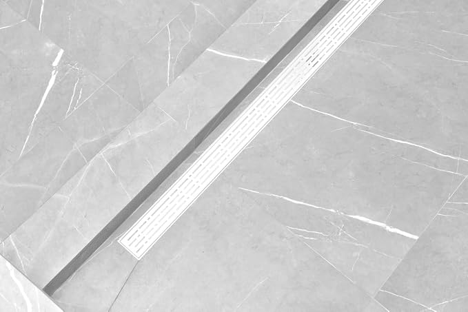 SereneDrains 304 Stainless Steel Linear Shower Drain 60 Inch Matte White Shower - Image 2