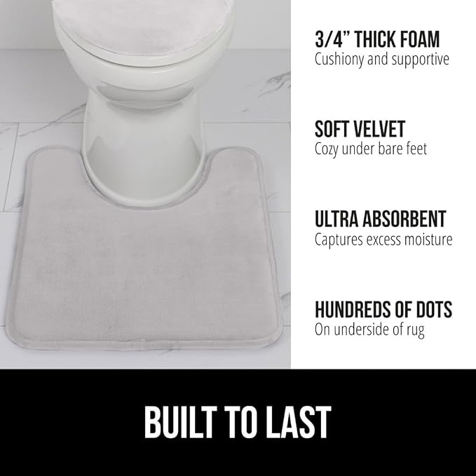 GORILLA GRIP Thick Memory Foam Toilet Rug - Image 3