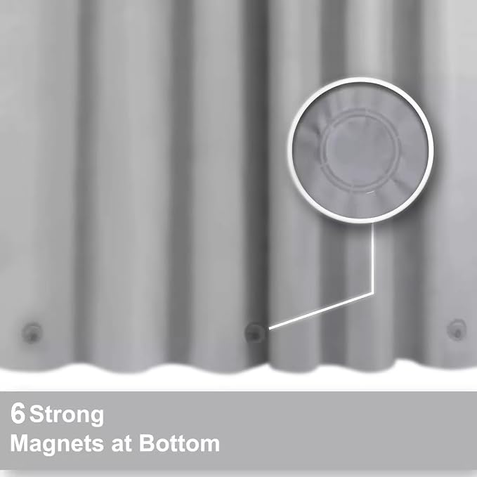 Grey Shower Curtain Liner, PEVA Shower Liner - Image 3