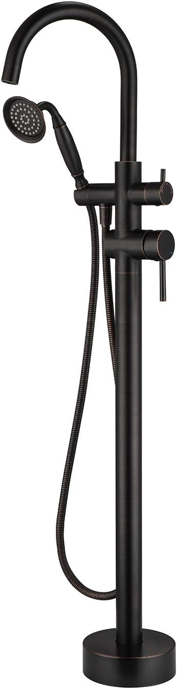 Tub Filler Freestanding Bathtub Faucet Oil Rubbed Bronze Floor Mounted Brass by wowkksanitaryware