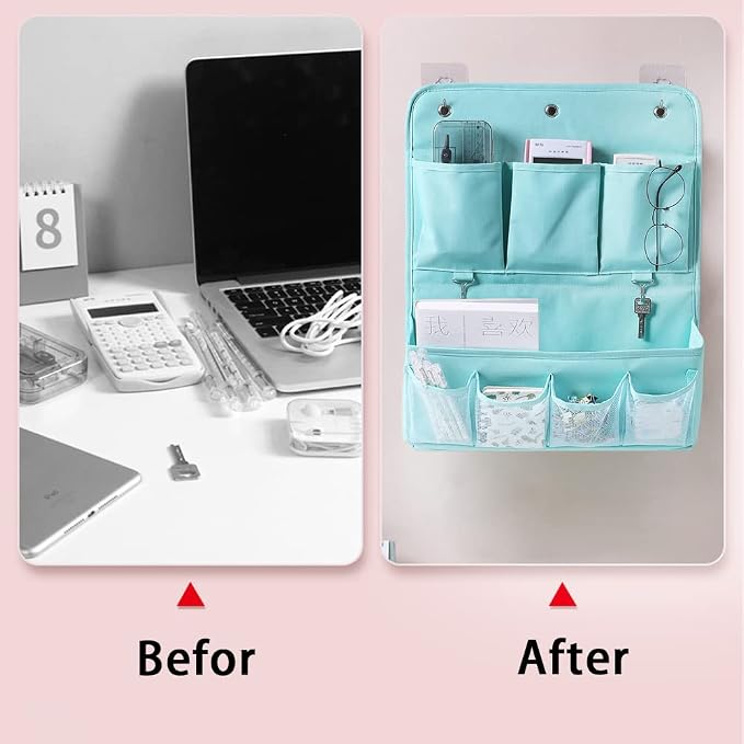 HSLFUAI Hanging Organizer with Pockets – Wall & Door Storage Bag with 3 Sticky - Image 5