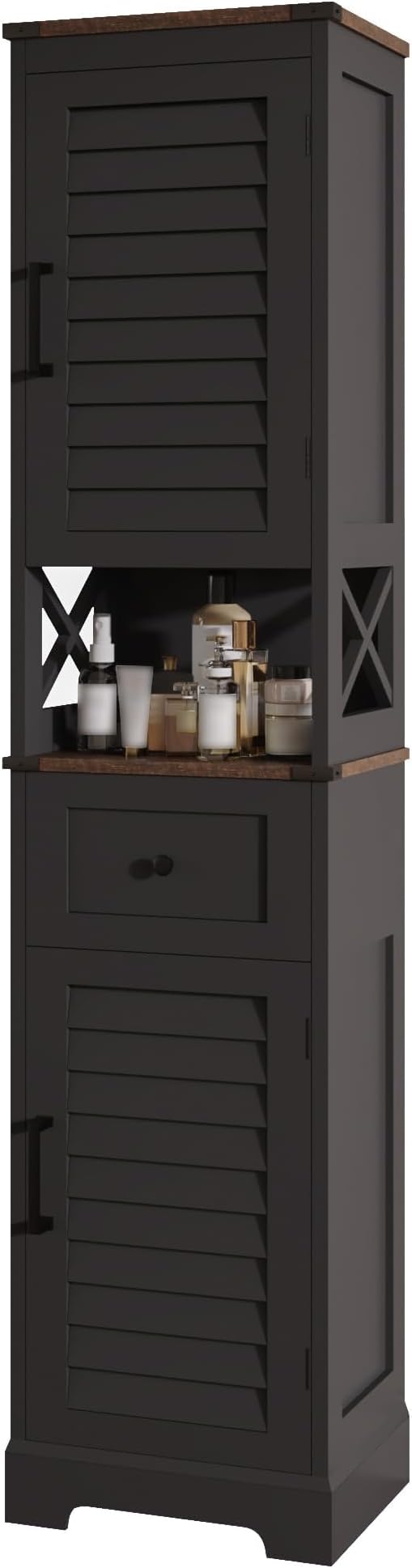 ChooChoo Farmhouse Storage Cabinet, Tall Bathroom Storage Cabinet - Image 3