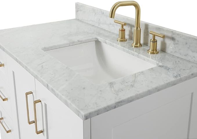 ARIEL Taylor 37 Inch White Bathroom Vanity - Image 4