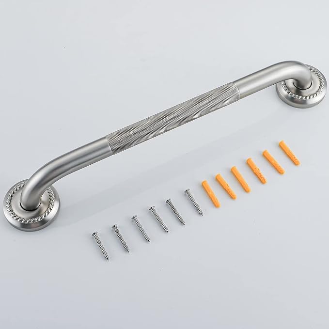 Anti Slip Shower Grab Bar, 16-Inch Toilet Textured Sturdy Hand Rail, Stylish - Image 6