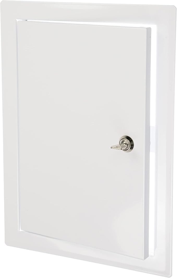 8" x 12" Lockable White Metal Access Panel. Service Shaft Door by Unknown