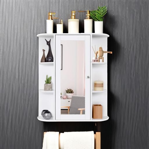 Tangkula Bathroom Medicine Cabinet, Wall Mounted Storage Cabinet - Image 5