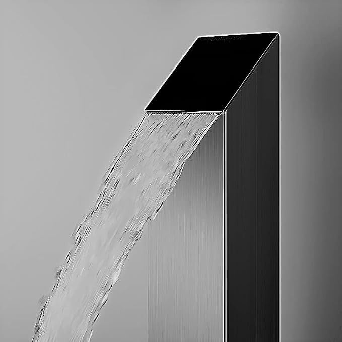 Toorak Black 316 Marine Grade Stainless Steel Massage Outdoor Shower Pane - Image 6