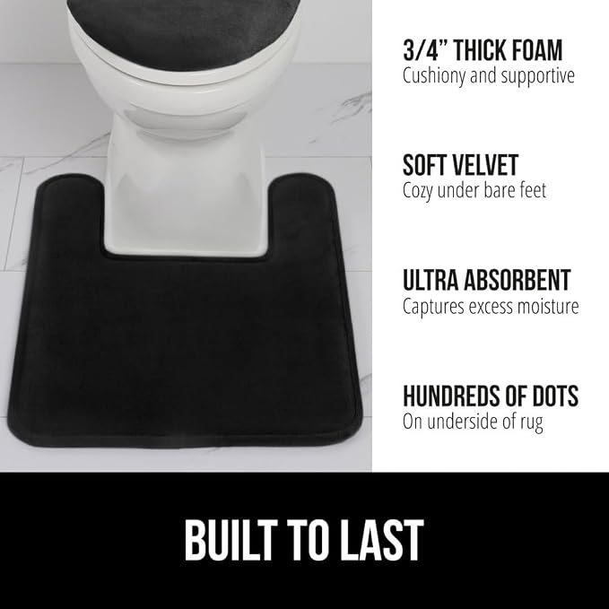 GORILLA GRIP Thick Memory Foam Toilet Rug - Image 3
