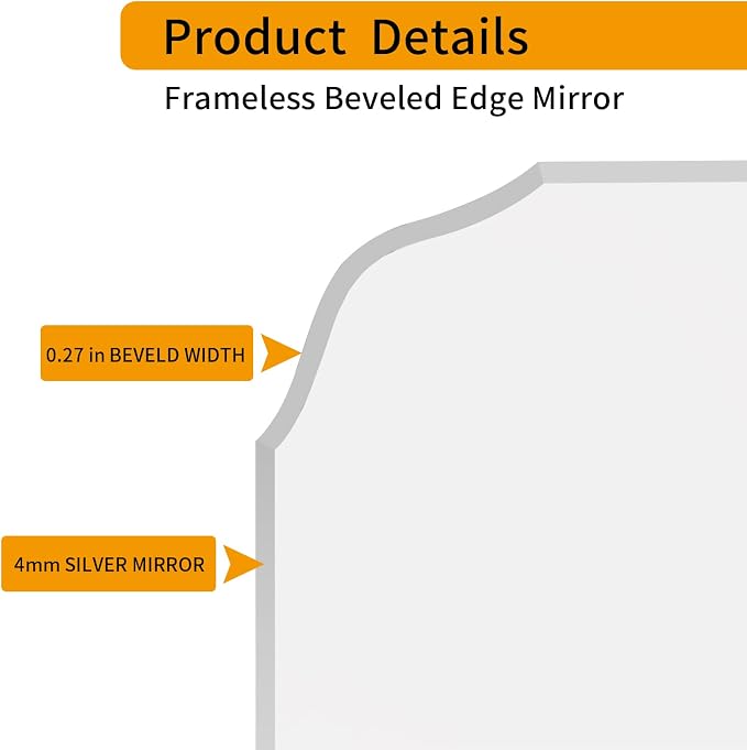 Silver Wall Mirror-Beveled Edge Frameless Mirrors - Image 7