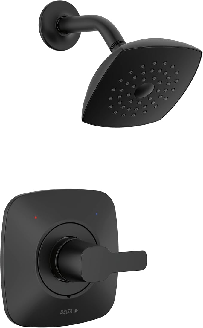 Delta Modern 14 Series Shower Faucet Set, Matte Black Shower Head and Handle Set by DeltaFaucet