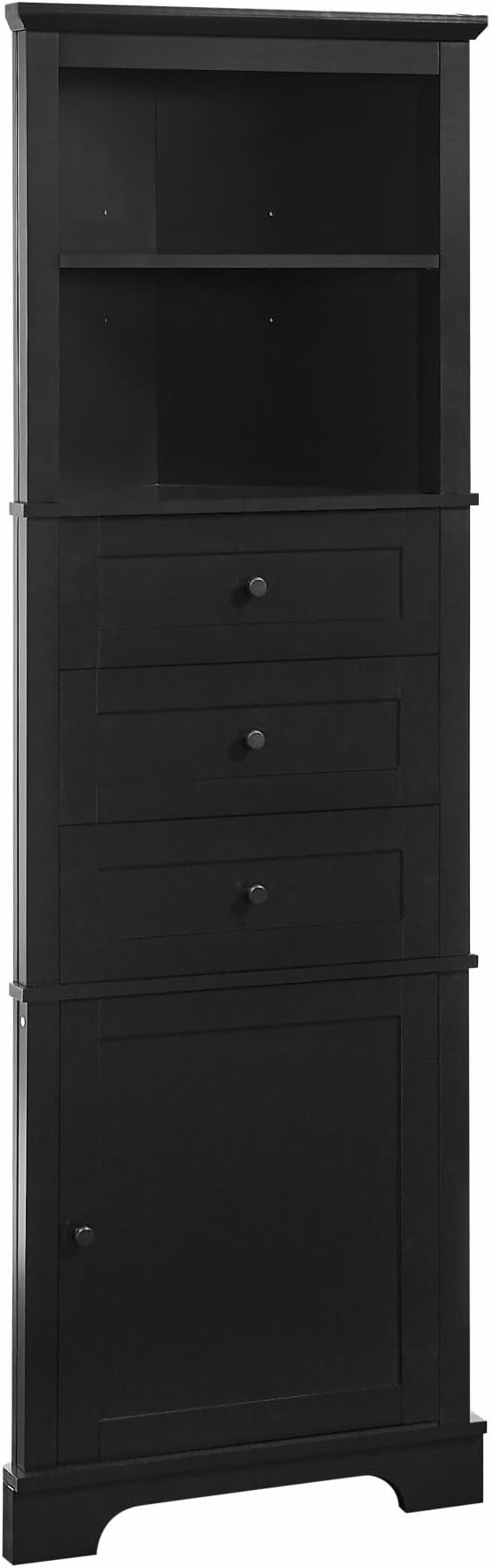 Storage Corner Cabinet with 3 Drawers and Door, Tall Line Pantry Home Space - Image 9