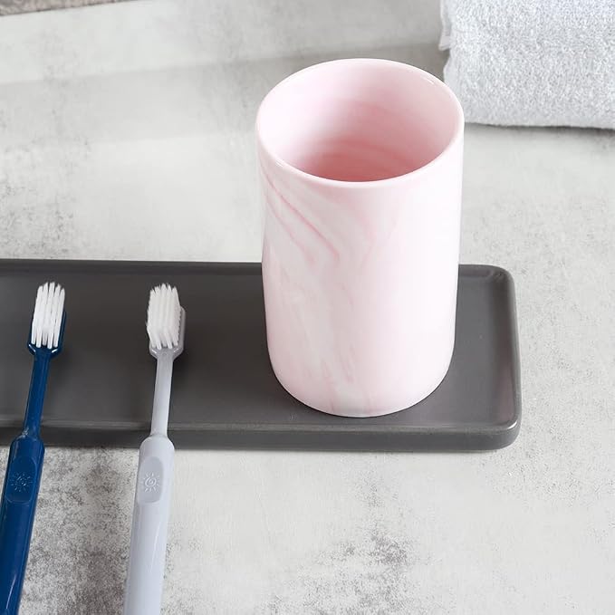 Ceramic Toothbrush Holder, Bathroom Cup, Drinking Mug, Coffee Cups, Marble - Image 4