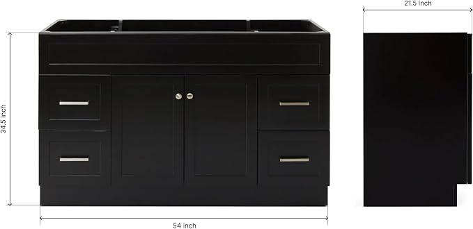 ARIEL Hamlet Series Bathroom Vanity Base Cabinet in Black - Image 3