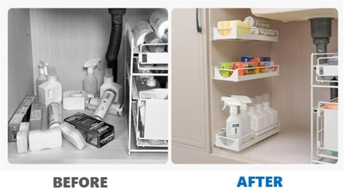 Under Sink Organizer Sliding Storage Rack - Image 10