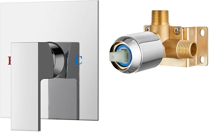 Airuida Square Single-Function Brass Faucet Shower Rough-in Valve Male Thread by Airuida