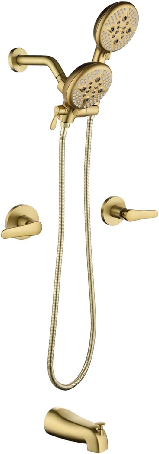 2 Handles Tub Shower Faucet Set Shower System by SHAMANDA