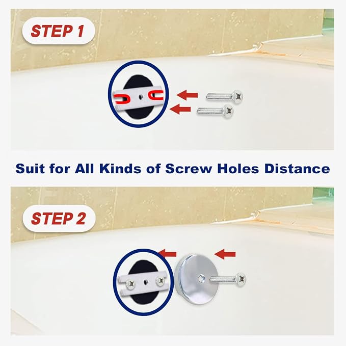 Single Hole Bathtub Drain Overflow Plate/Tub Overflow Drain Ccover - Image 6