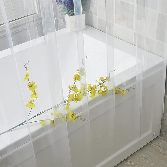 Clawfoot Tub Shower Curtain Liner 180x70 Inch Clear Warp Around Extra Wide 36 - Image 3
