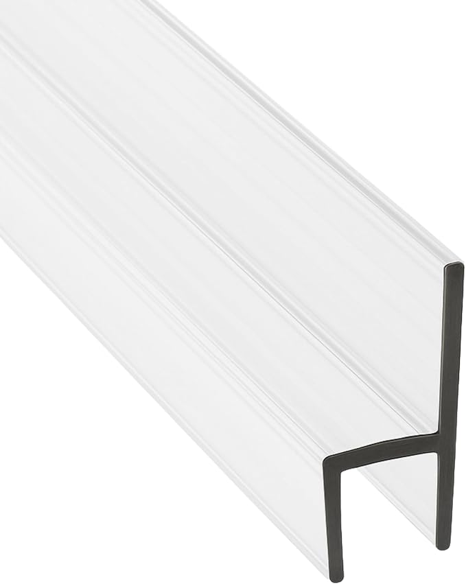 CBW Frameless Shower Door Side Seal Strip H-Type 180 Degree 85'' Length by KCHardware