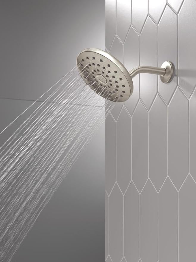 Delta PivotPro Brushed Nickel Rain Showerhead, Single Setting 7 Inch Round - Image 5