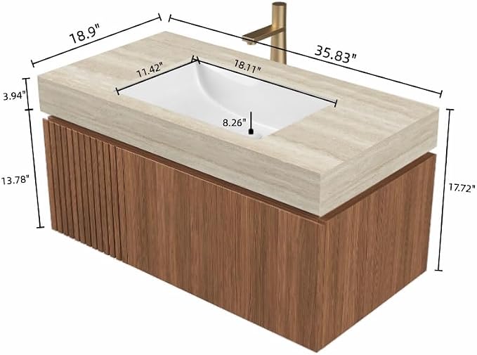 Ambrovina 36" Floating Bathroom Vanity - Image 2
