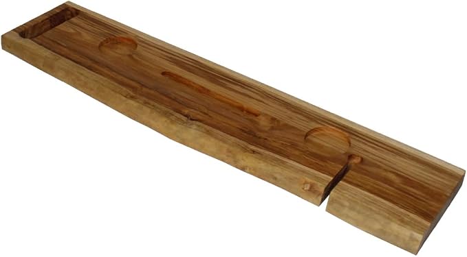 EcoDecors Eleganto 36" Live Edge Solid Teak Bath Caddy Tray - Image 2