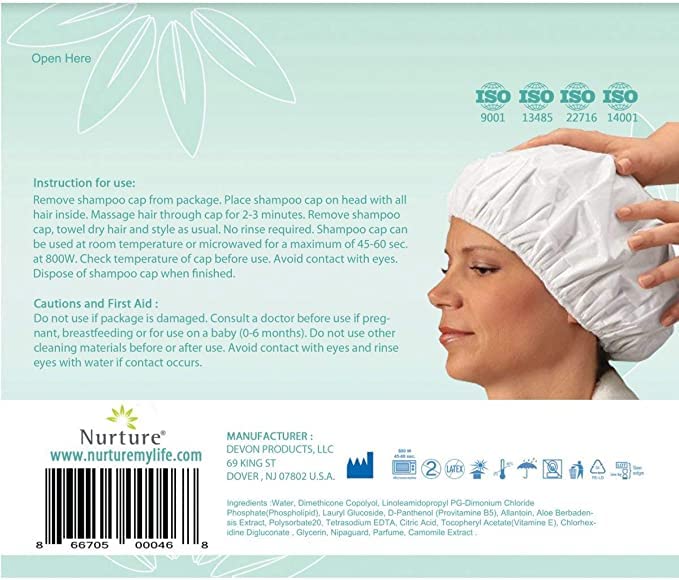 No Water Rinse Free Shampoo Cap by Nurture | Microwavable Washing & - Image 4